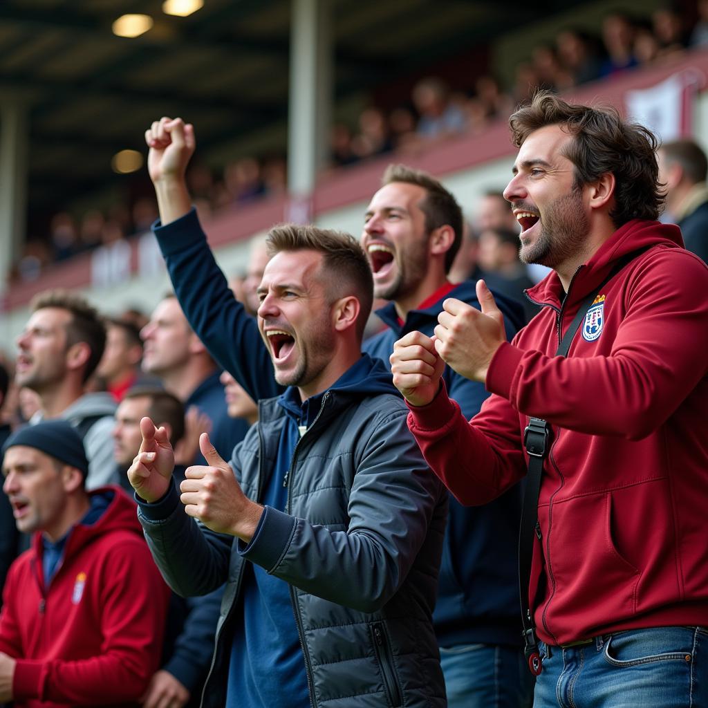 England Southern League Fans Celebrating a Goal