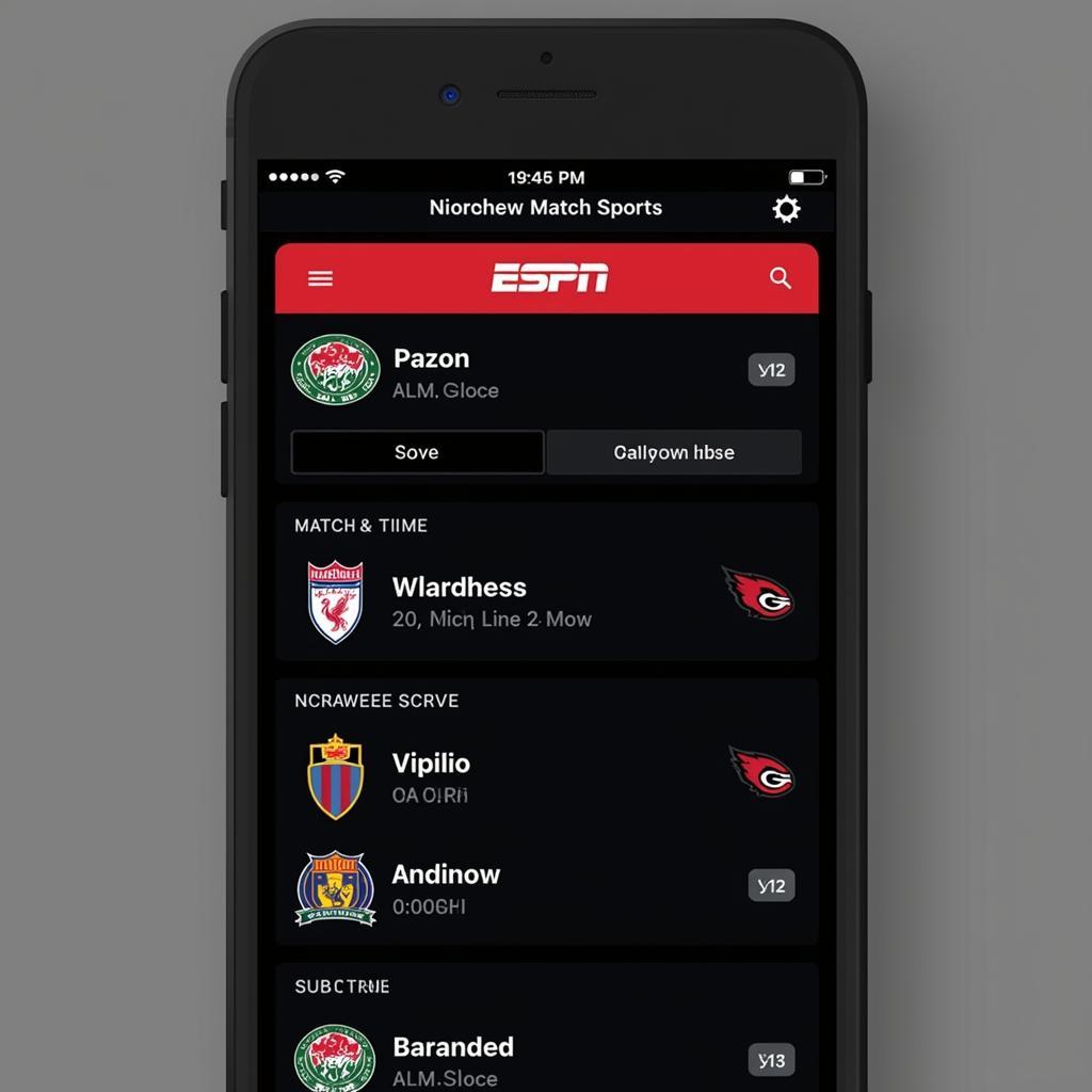 ESPN Football Live Score on Mobile App