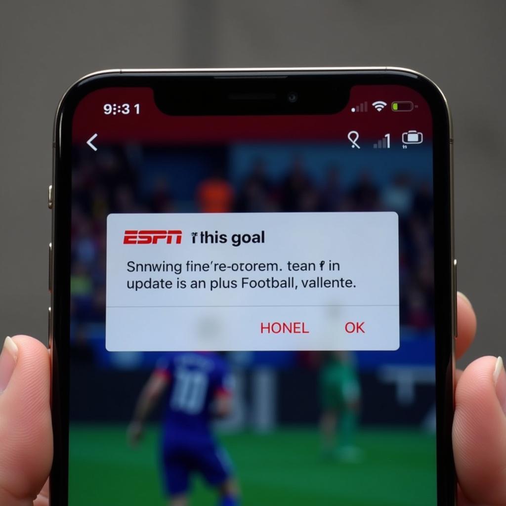 ESPN Mobile App Live Match Notifications