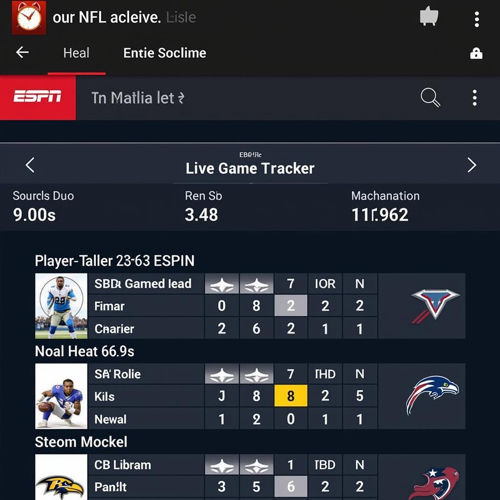 ESPN NFL Live Scores Interface