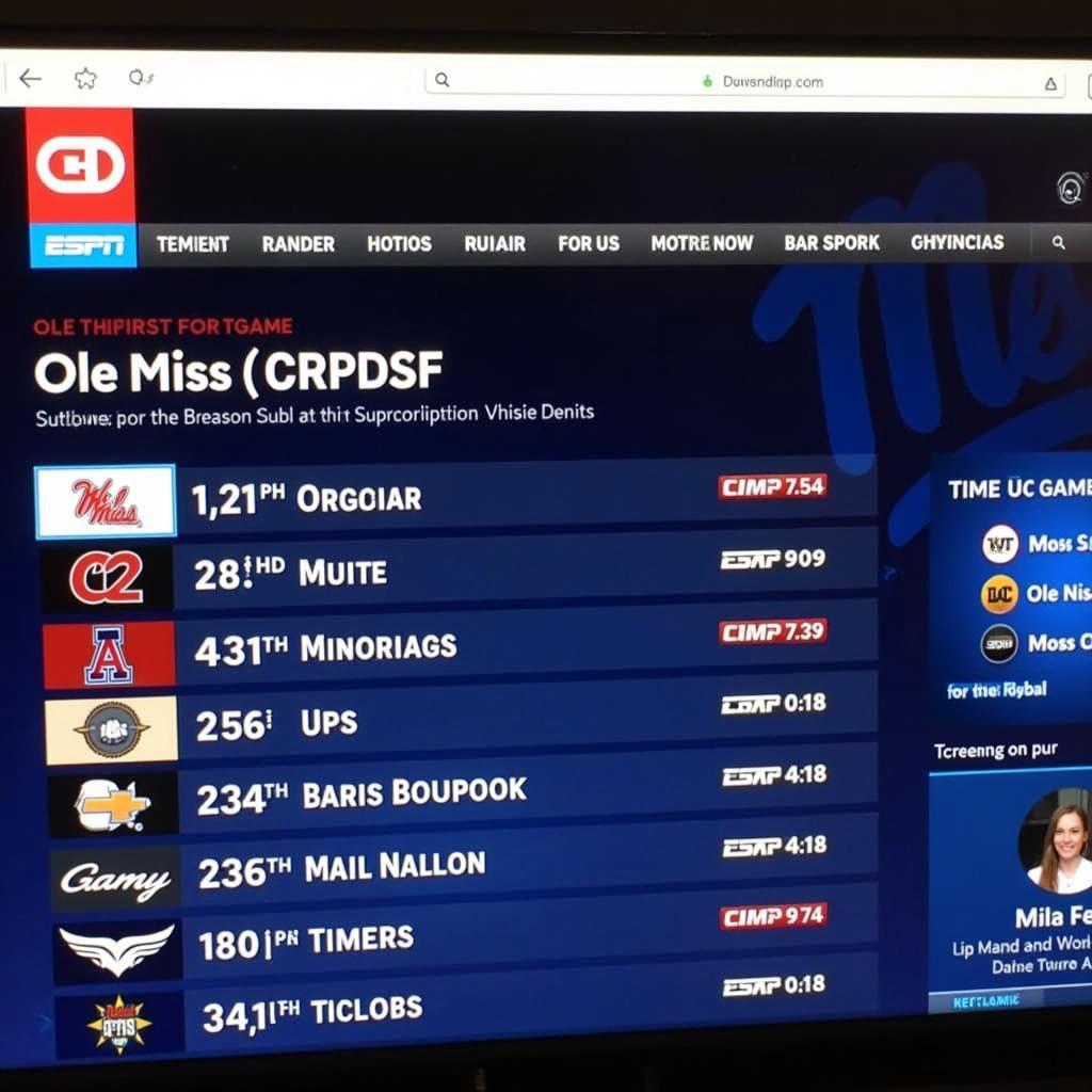 ESPN Ole Miss Football Live Schedule