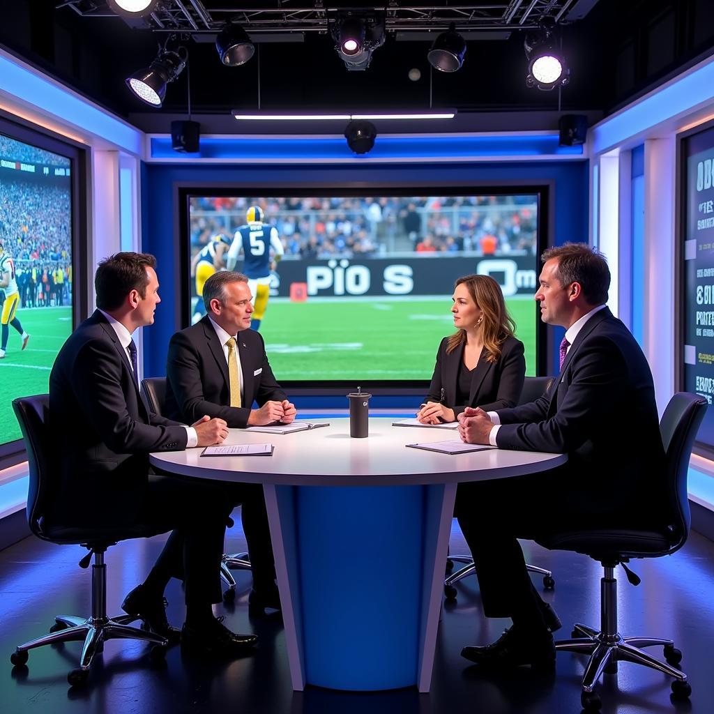 Eurosport Studio with Experts Analyzing American Football