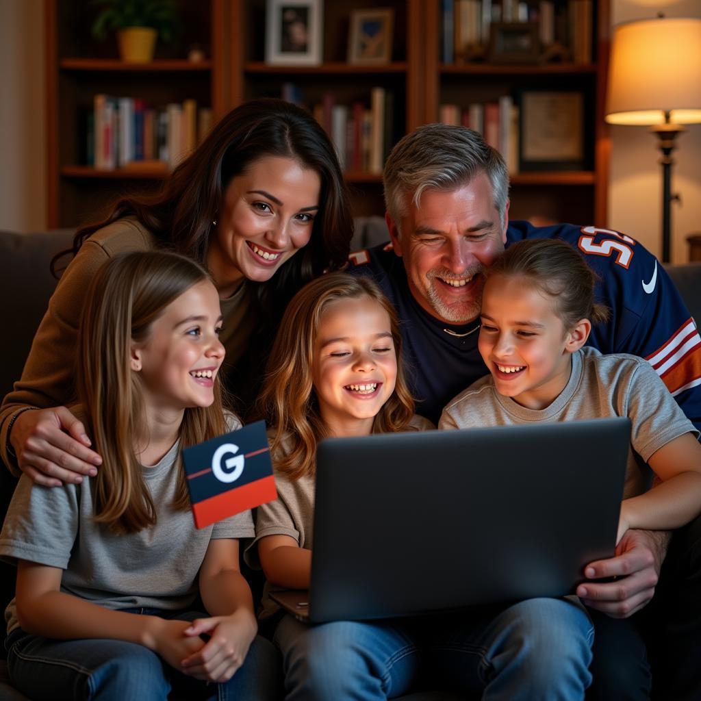 Family Watching NFL Live Stream Together