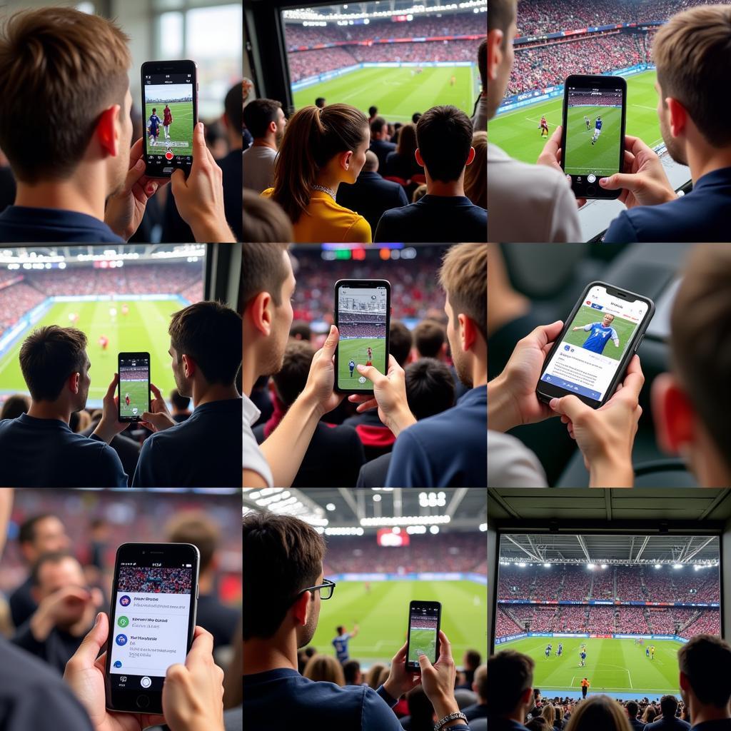 Fans Engaging on Social Media During Live Match