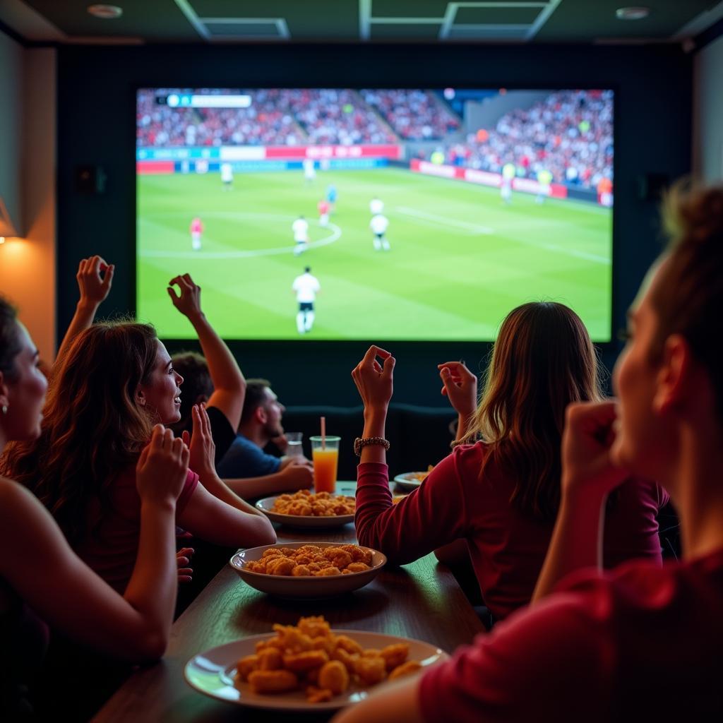 Excited Football Fans Watching Live Streaming