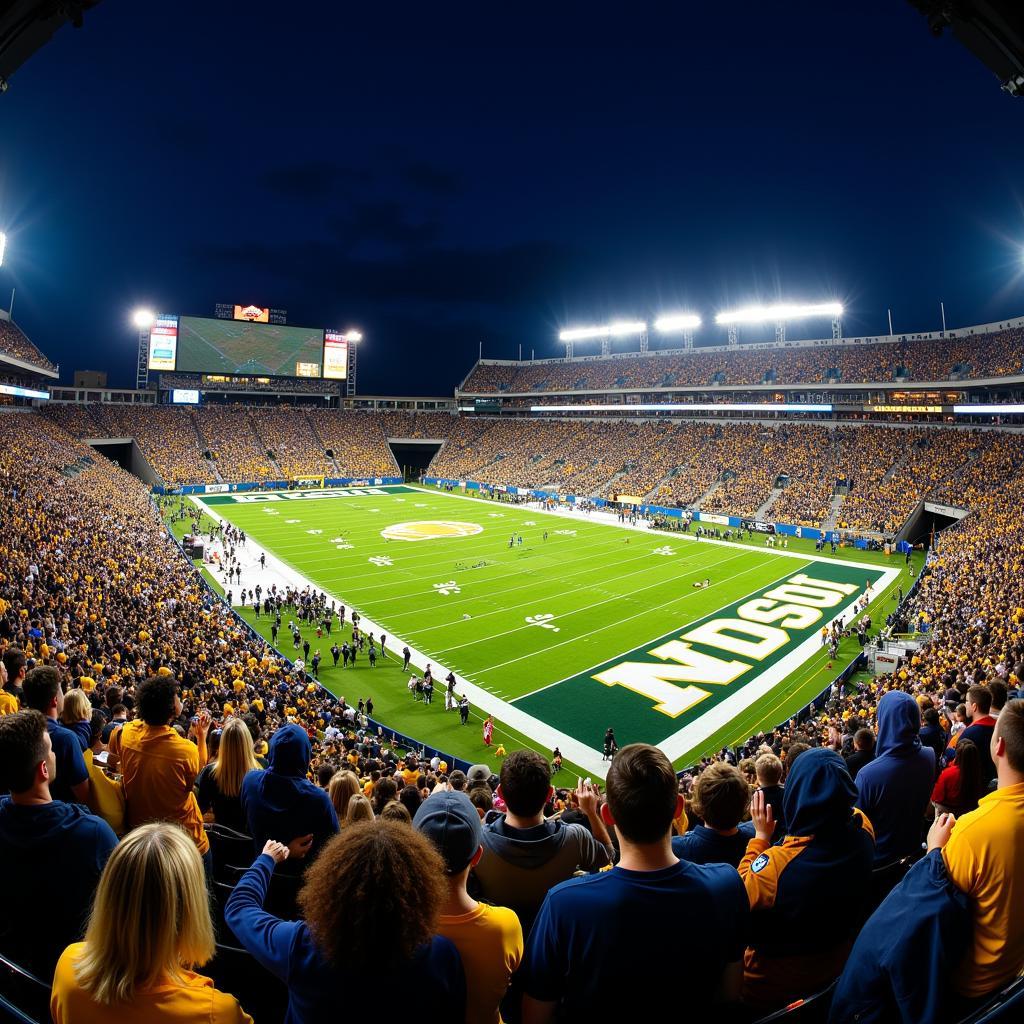 Crowded Fargodome During a Bison Football Game