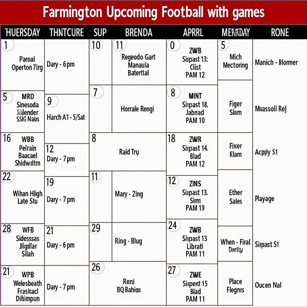 Farmington High School Football Schedule