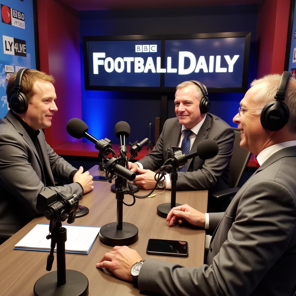 Football Daily Podcast Five Live Studio Setting