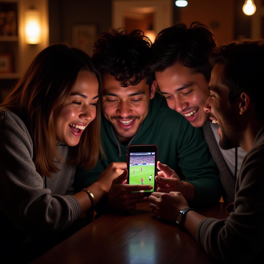 Football HD Live Instagram: Fans watching a match on their phones