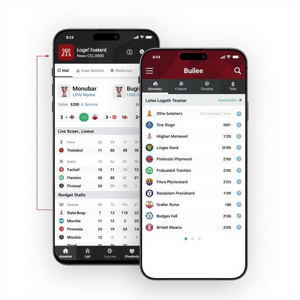 Football Live Score App Interface