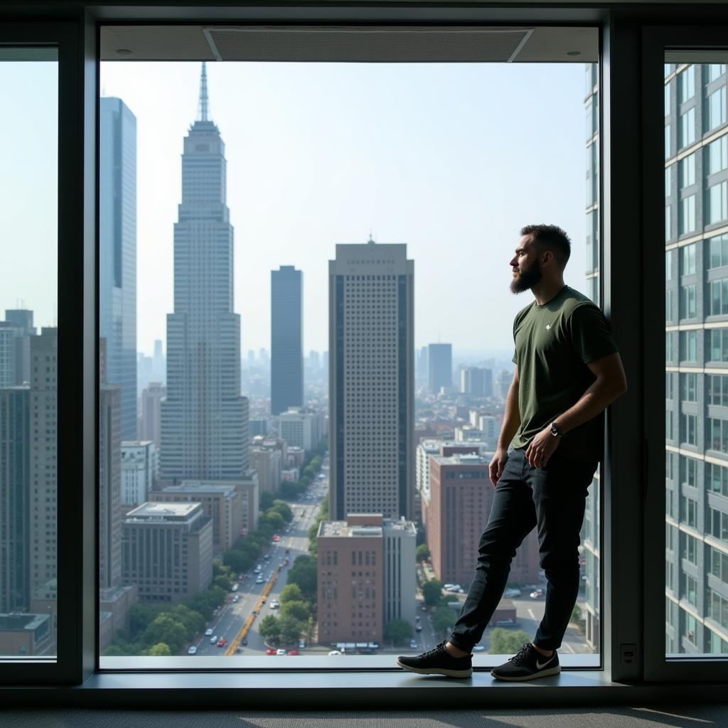 Football Player in City Apartment