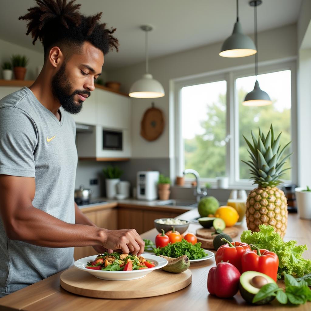 Football Player Maintaining a Healthy Liver Lifestyle