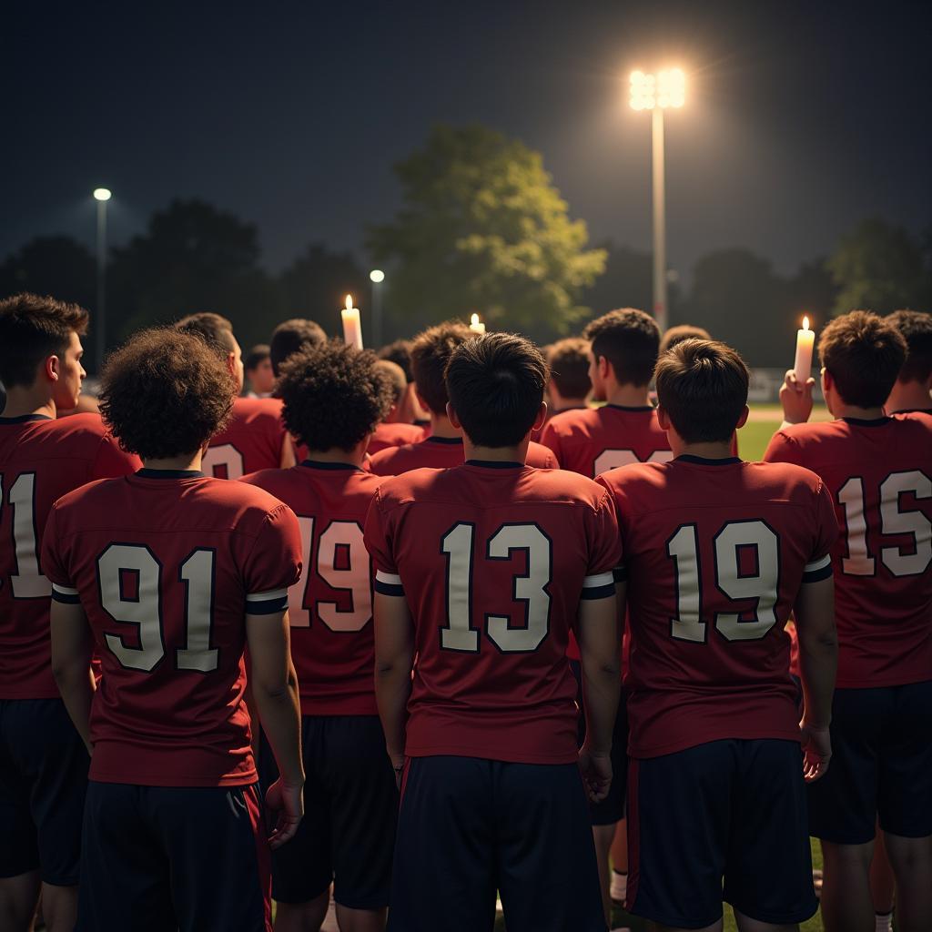 Football Team Holds Memorial Service