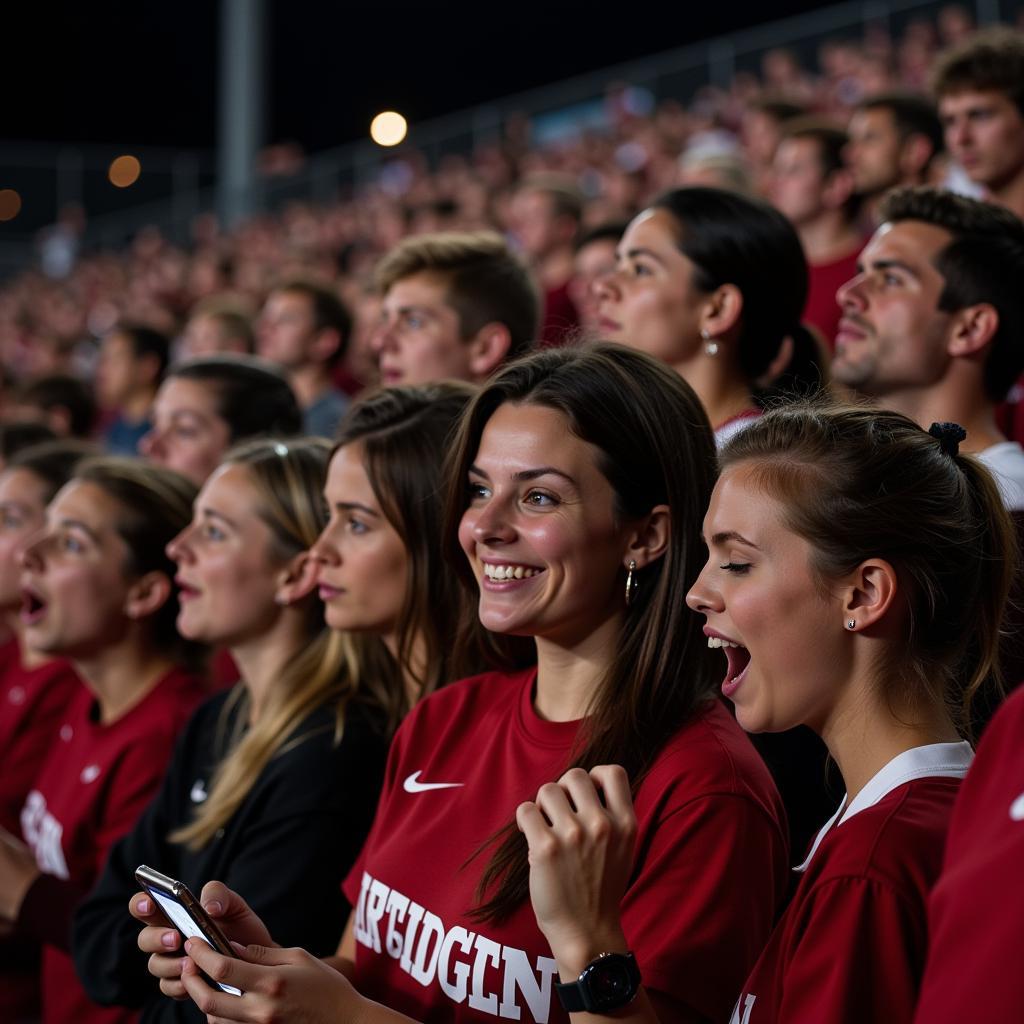 Fort Gibson Fans Checking Live Scores During Game