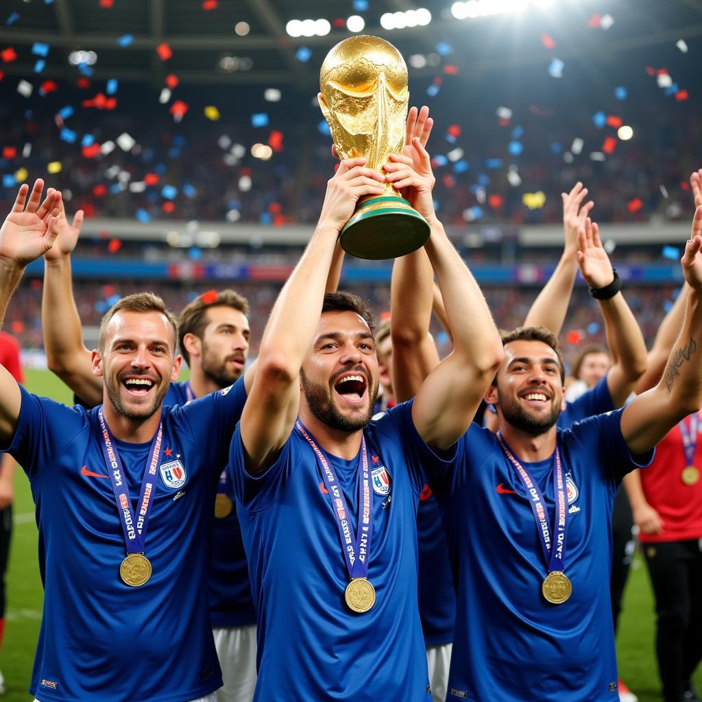 France celebrating their World Cup 2018 victory