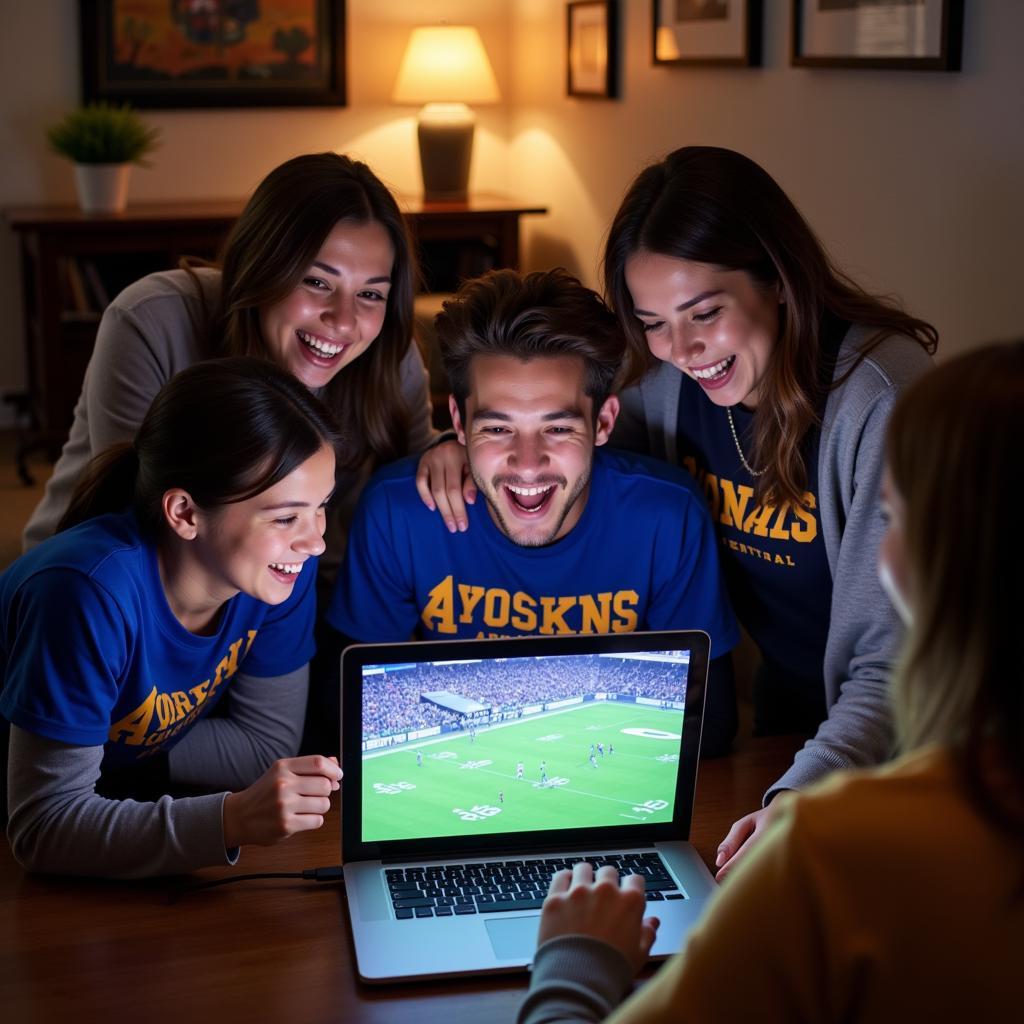 Franklin Central Football Fans Watching Live Stream