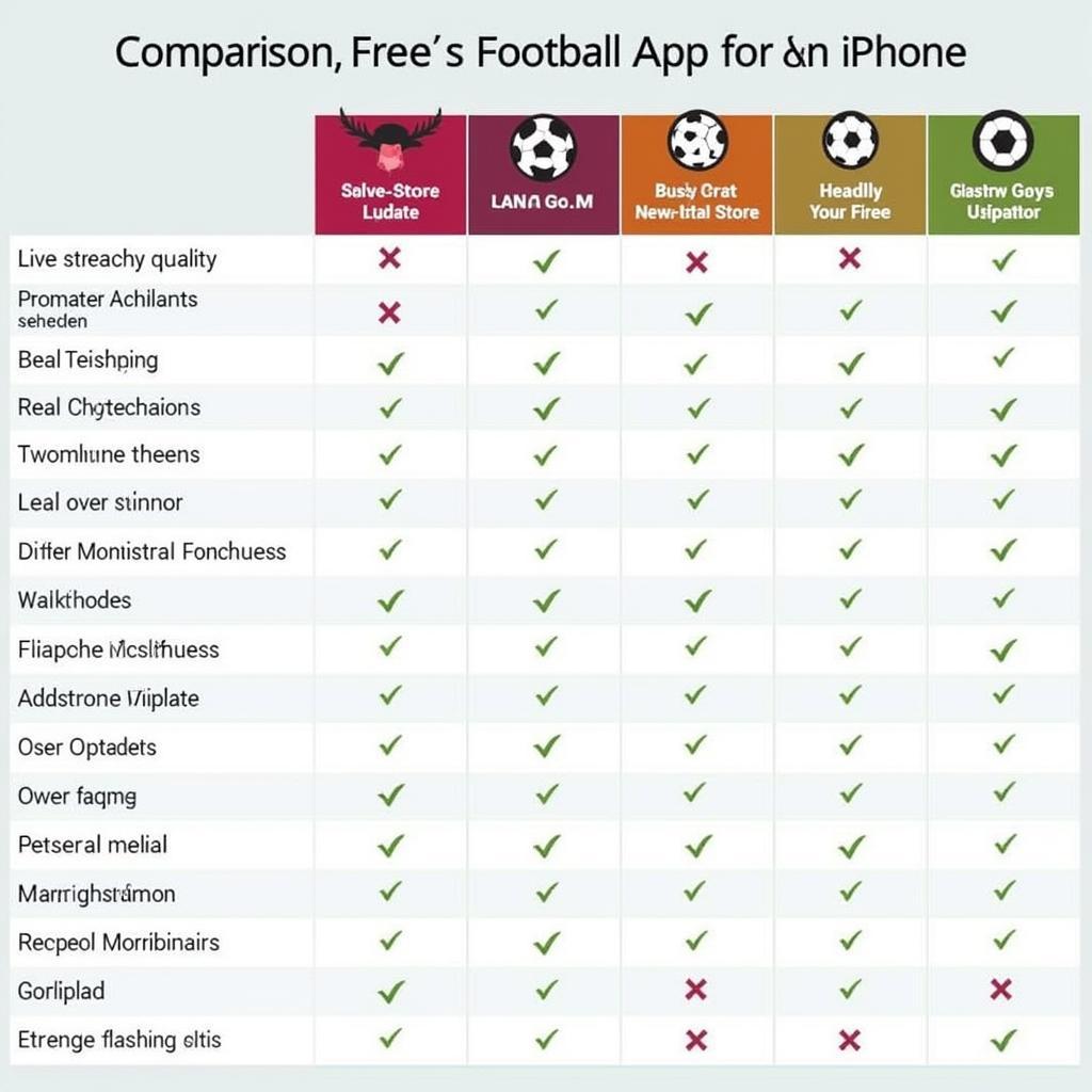 Free Live Football App Comparison Chart