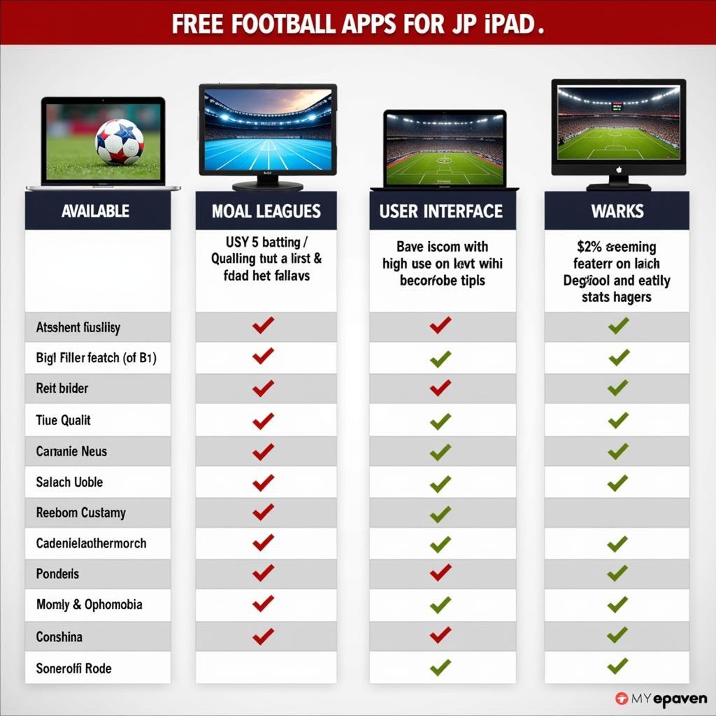 Free Live Football Apps for iPad Comparison Table