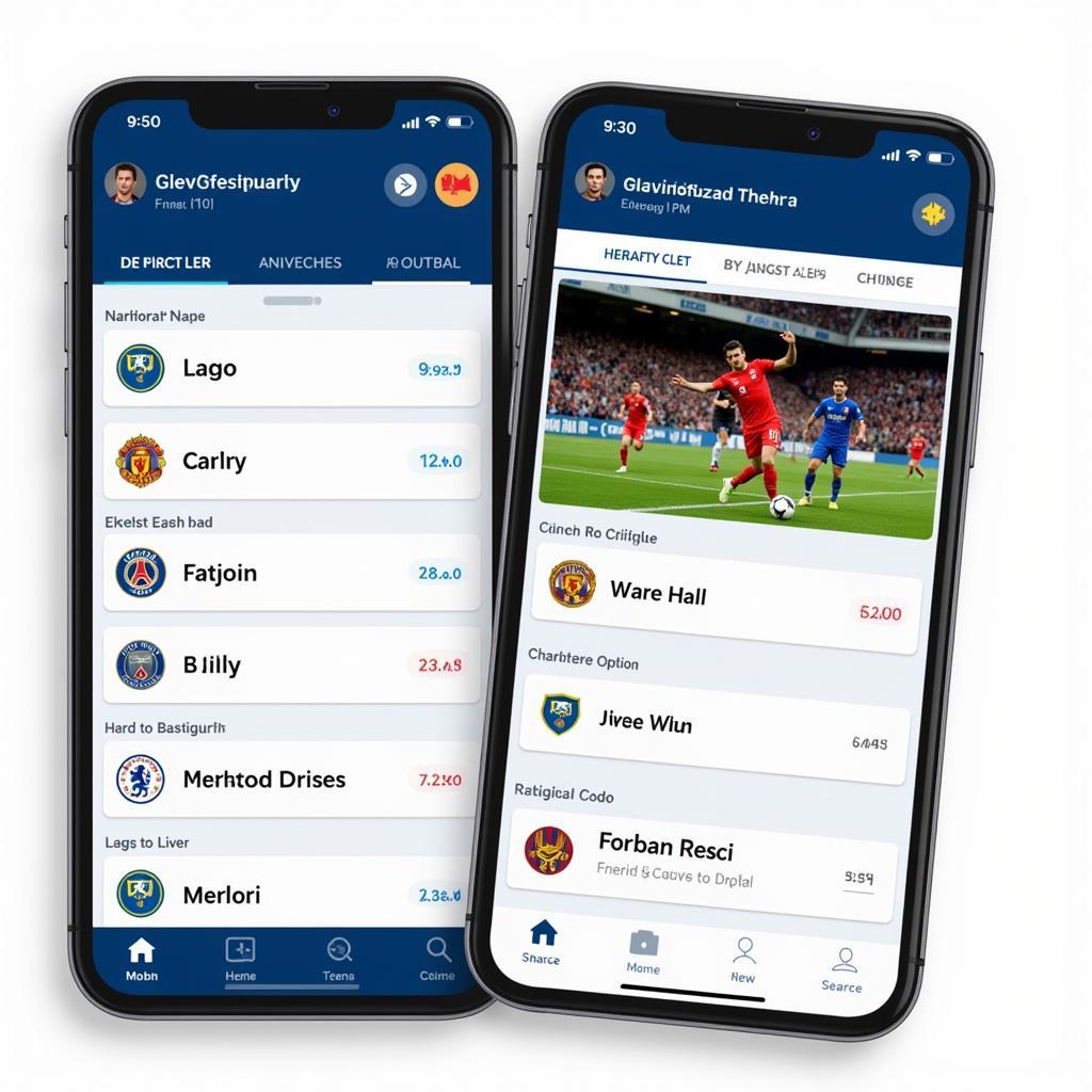 User-friendly interface of a free live football streaming app on an iPhone