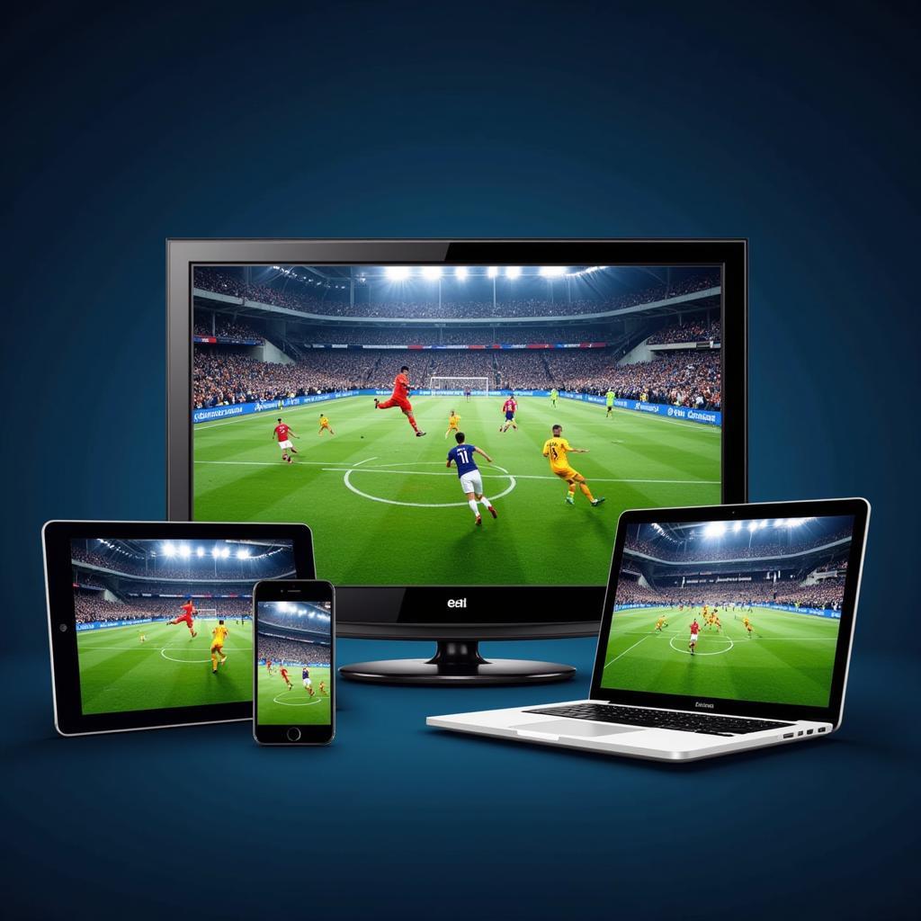 Free Live Football Streaming Options: A diverse range of platforms and devices for accessing free live football streams, including smartphones, tablets, laptops, and smart TVs.