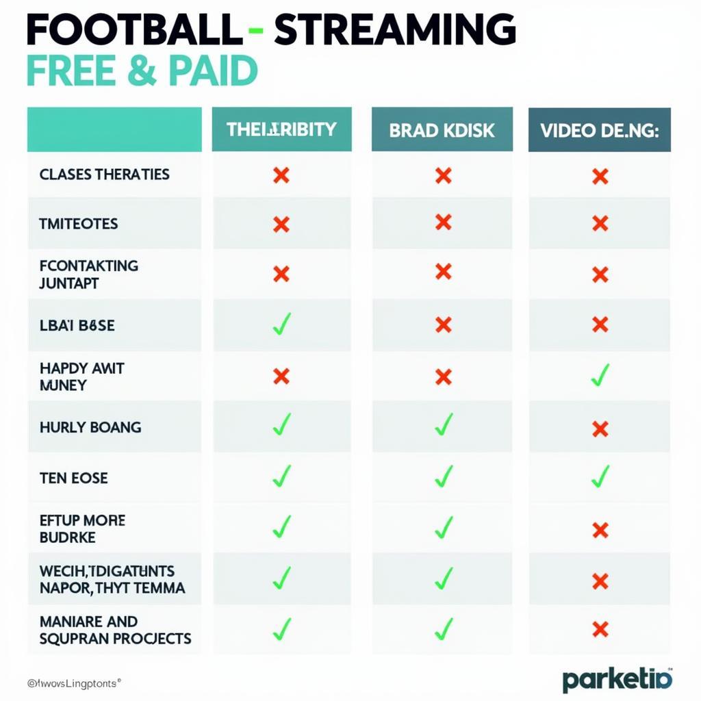 Free vs. Paid Football Streaming: A comparison chart highlighting the pros and cons of free and paid streaming options.