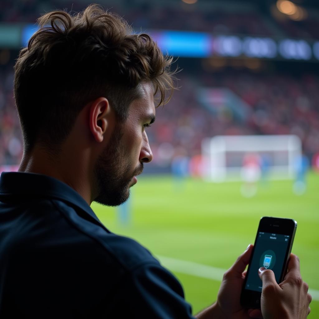 Frustrated Fan Watching Football Online