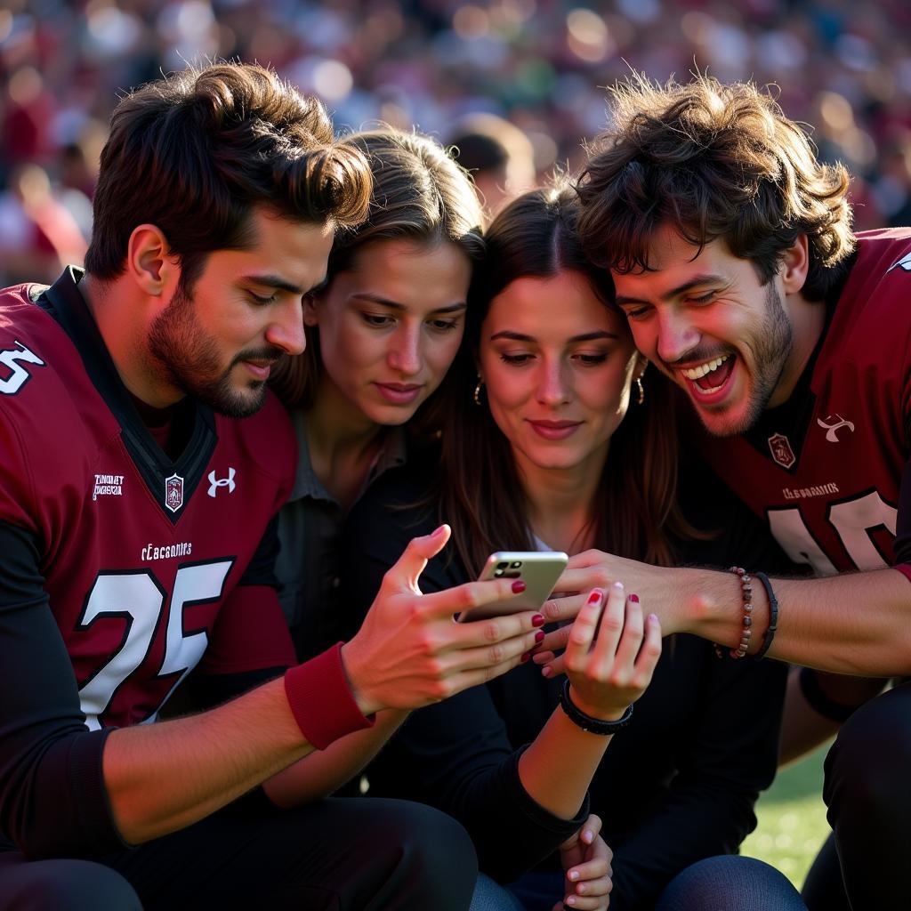 Gamecock Football Fans Checking Live Scores