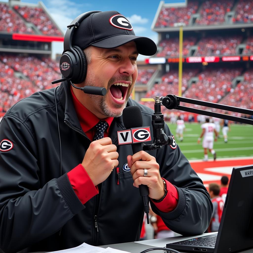 Georgia Bulldogs Football Radio Broadcast in Action