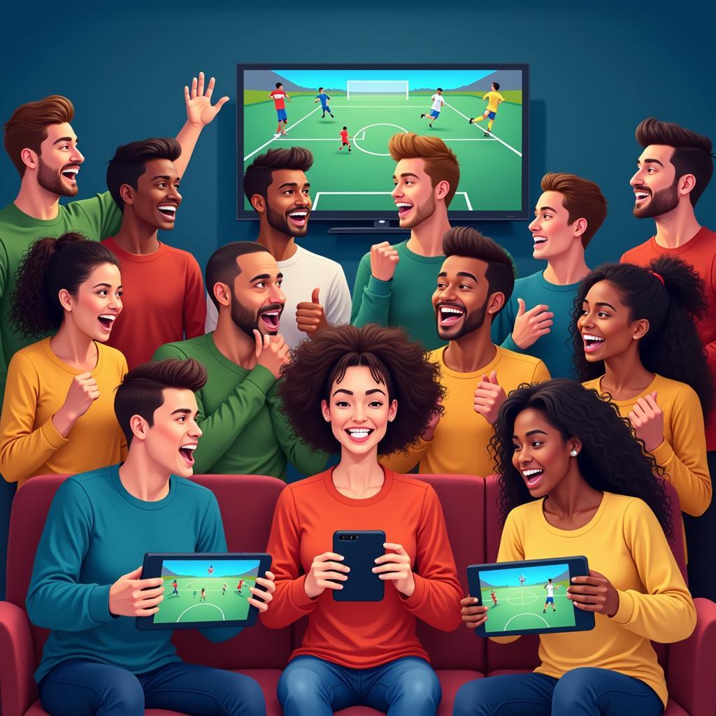 Global Community of Football Fans Watching Live Streams