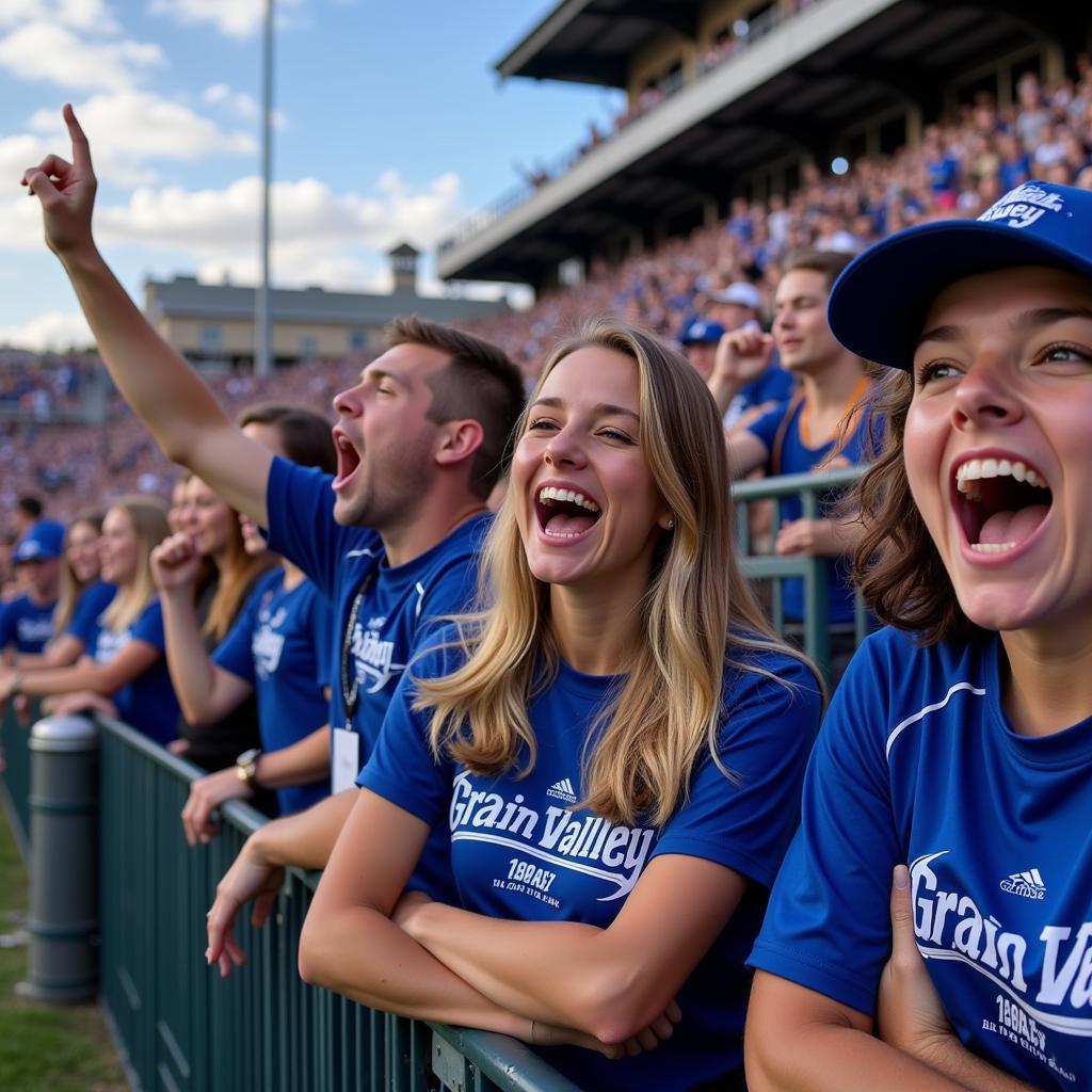 Grain Valley Football Fans Celebrating a Touchdown