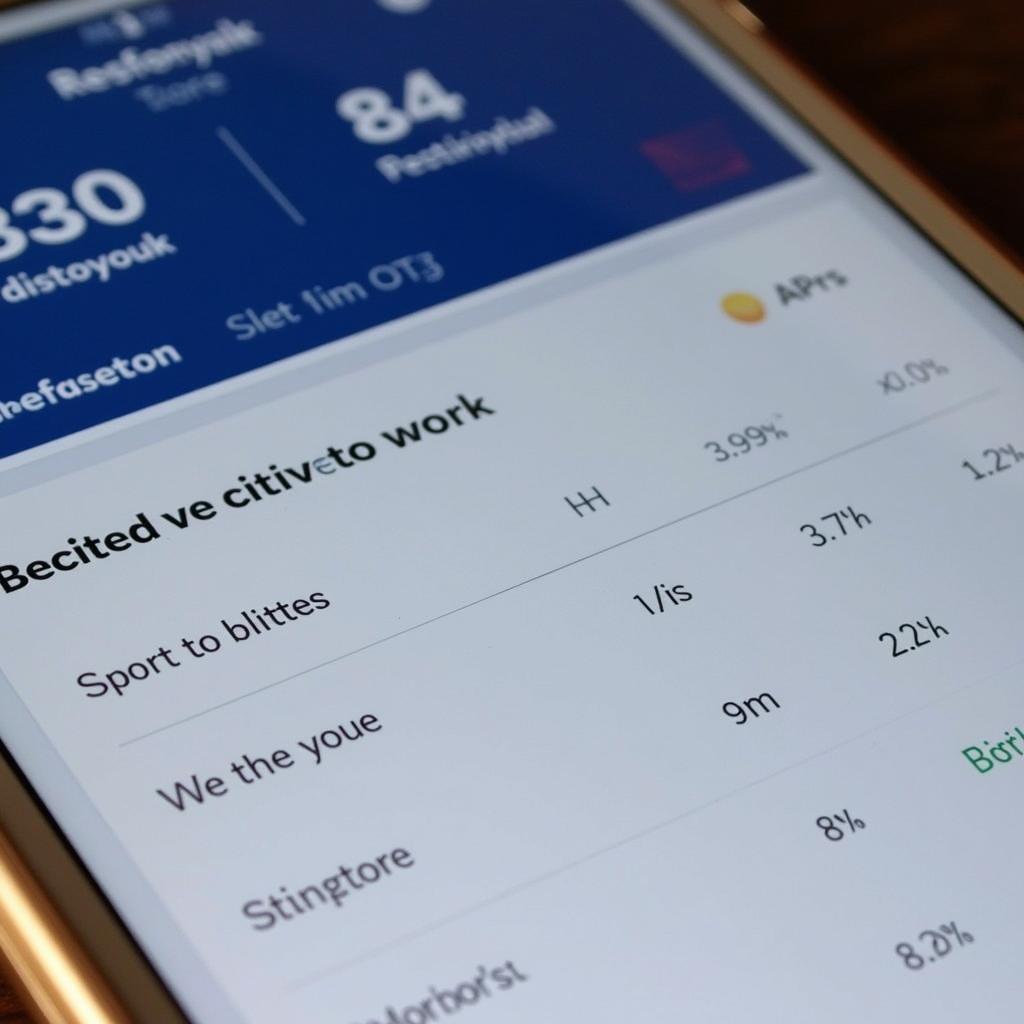 Live Score Interface with Statistics