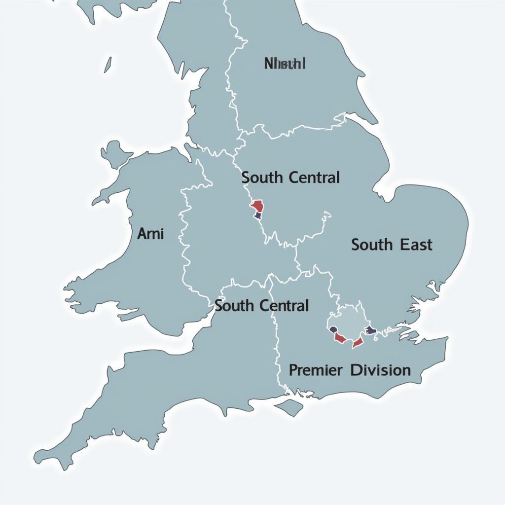 Isthmian League Divisions Map