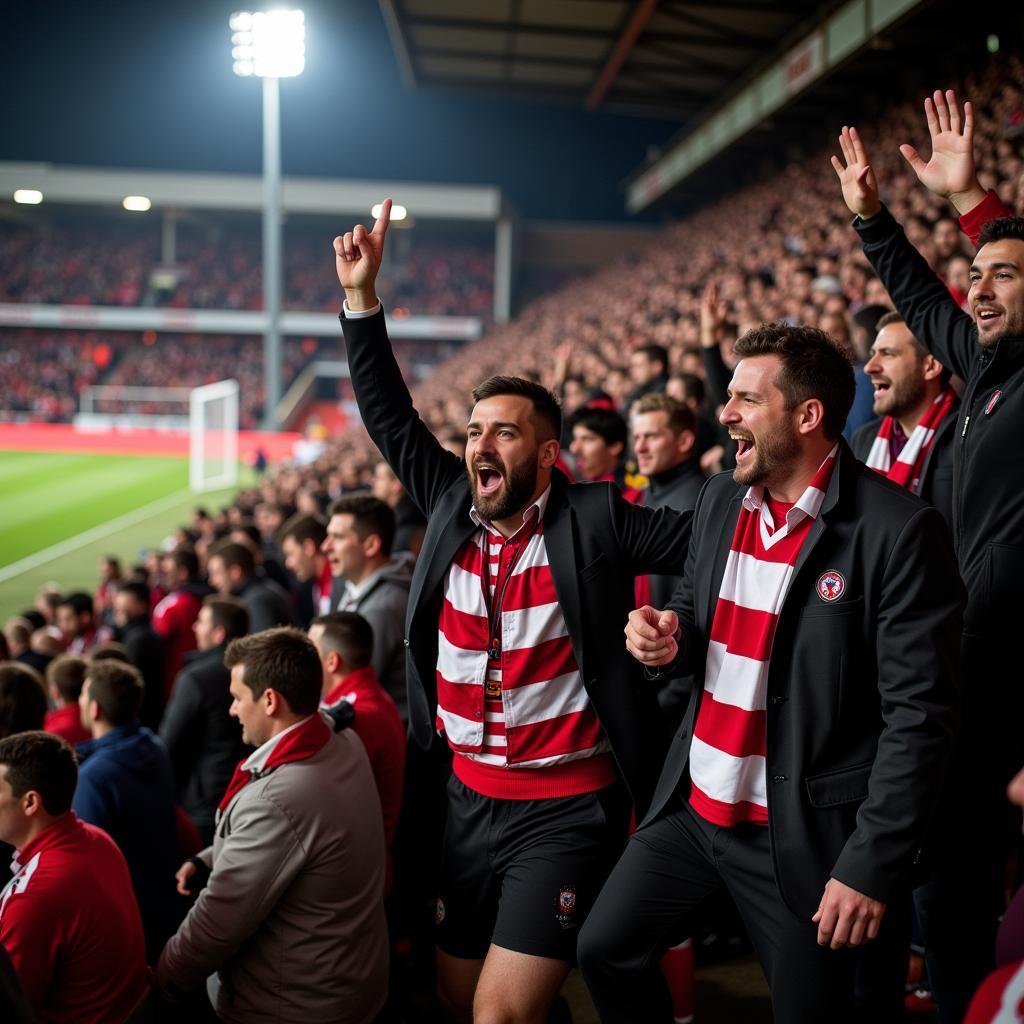 Isthmian League Fans Celebrating