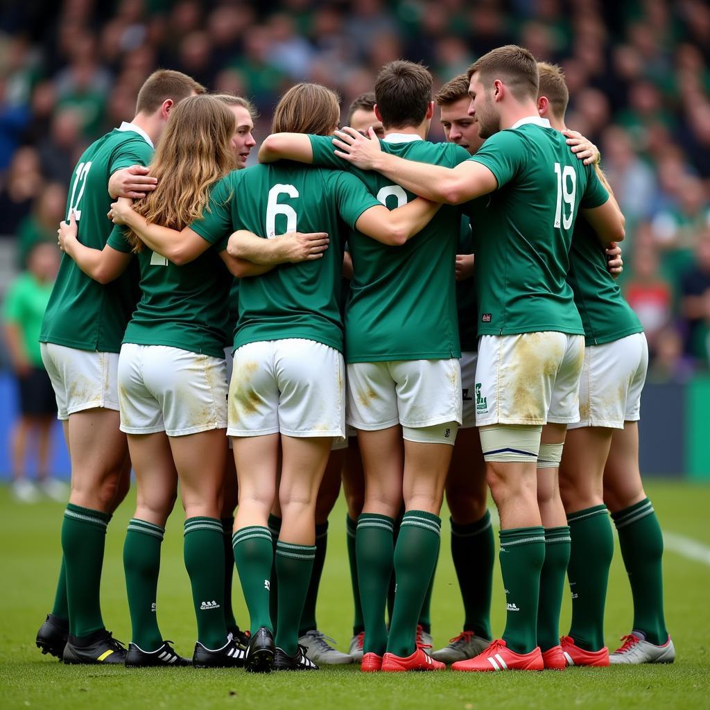 Kerry players huddle during a tense moment in the 2019 All Ireland Football Final