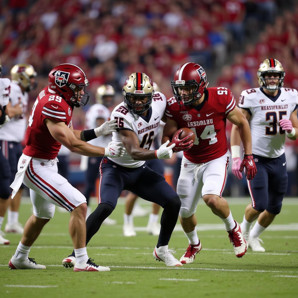 Liberty University Football Players in Action