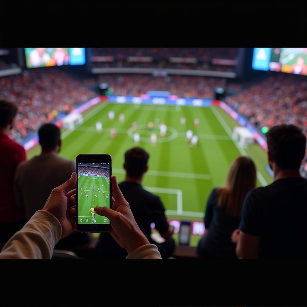 Following a football game live on a smartphone