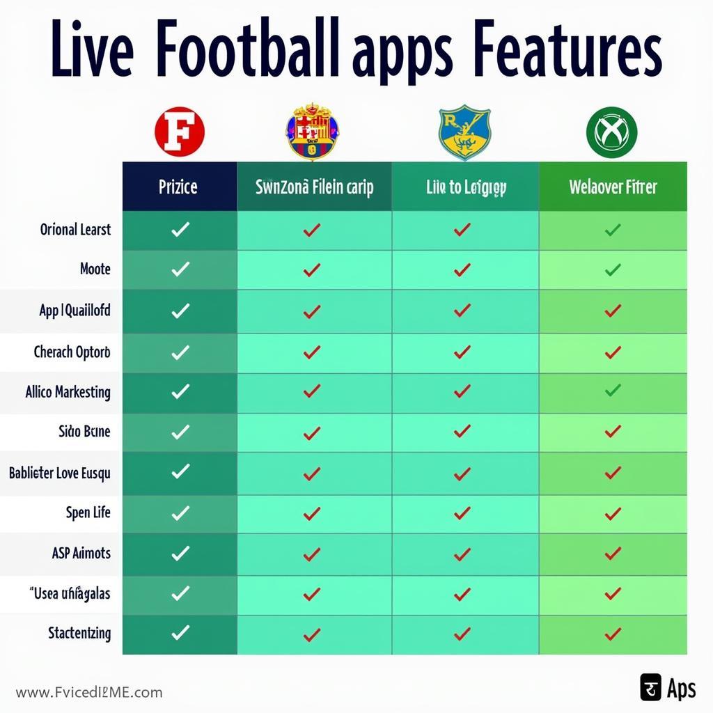 Live Football App Comparison Chart