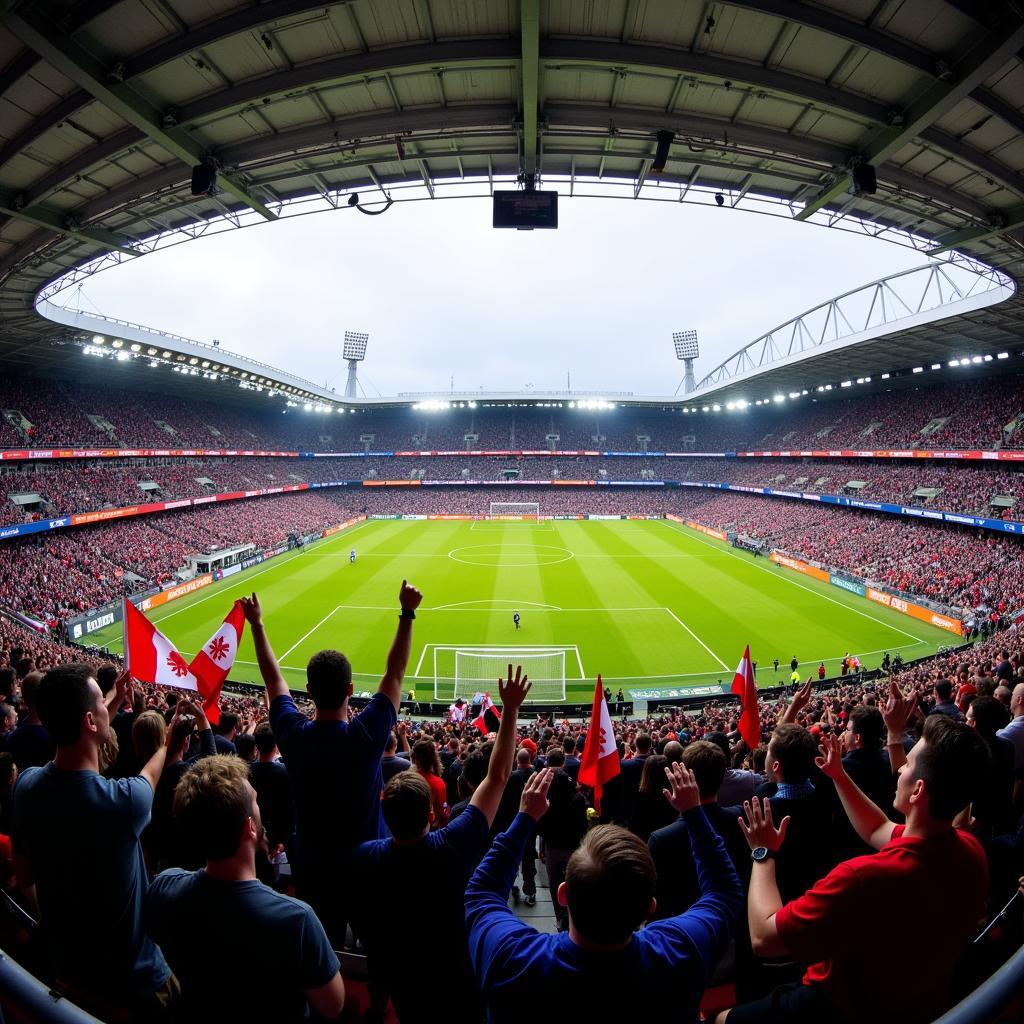 The electric atmosphere of a live football match