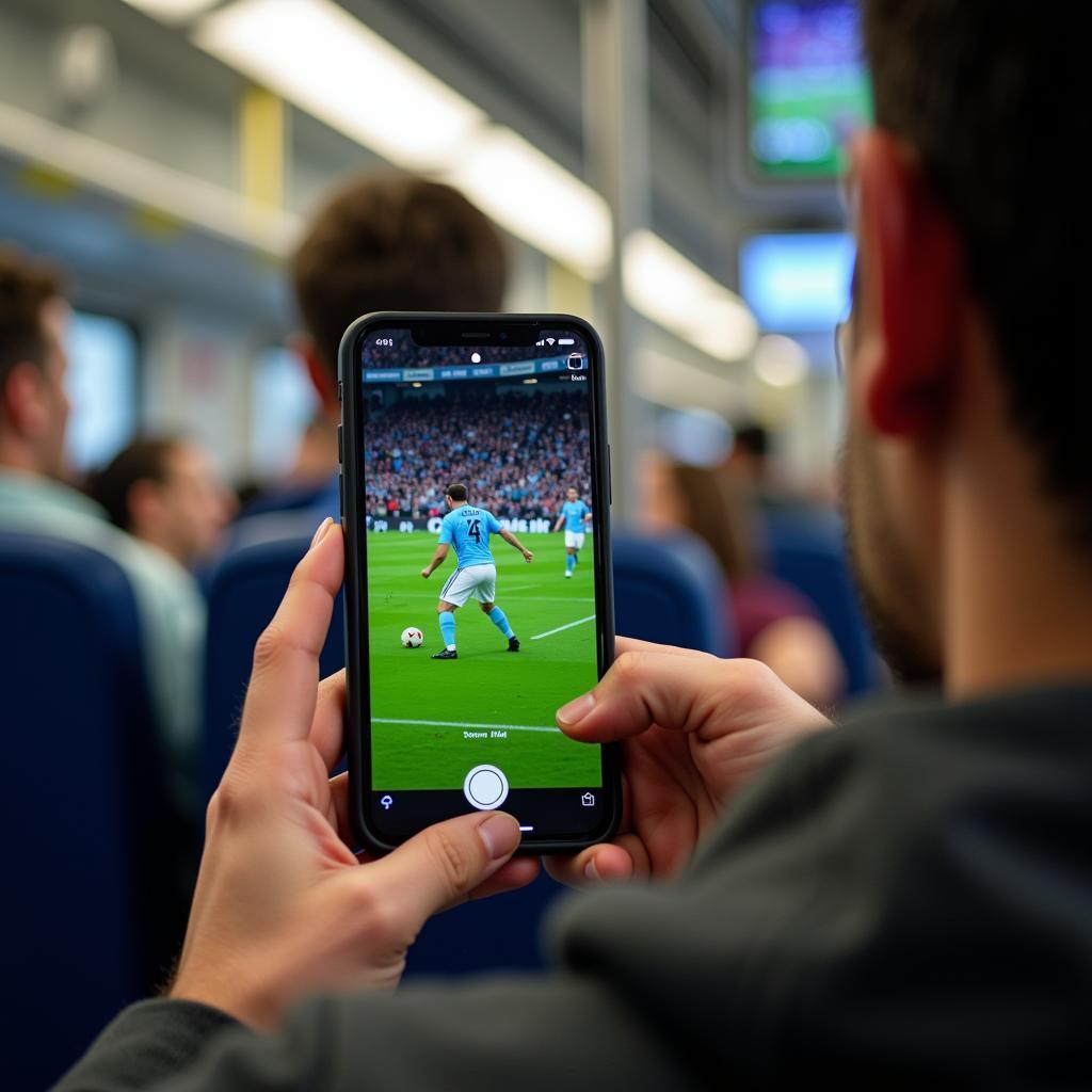 Watching live football on mobile devices.