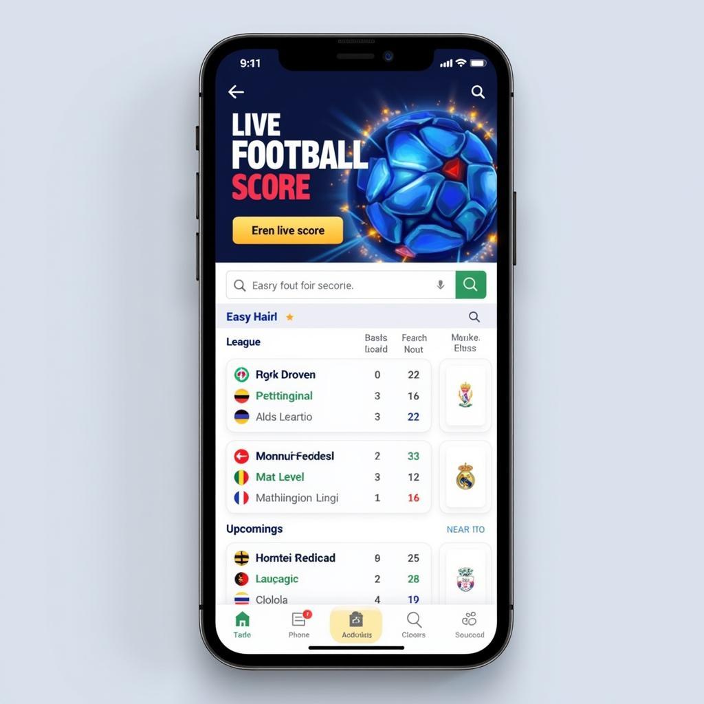 Live Scores Football Website on Mobile