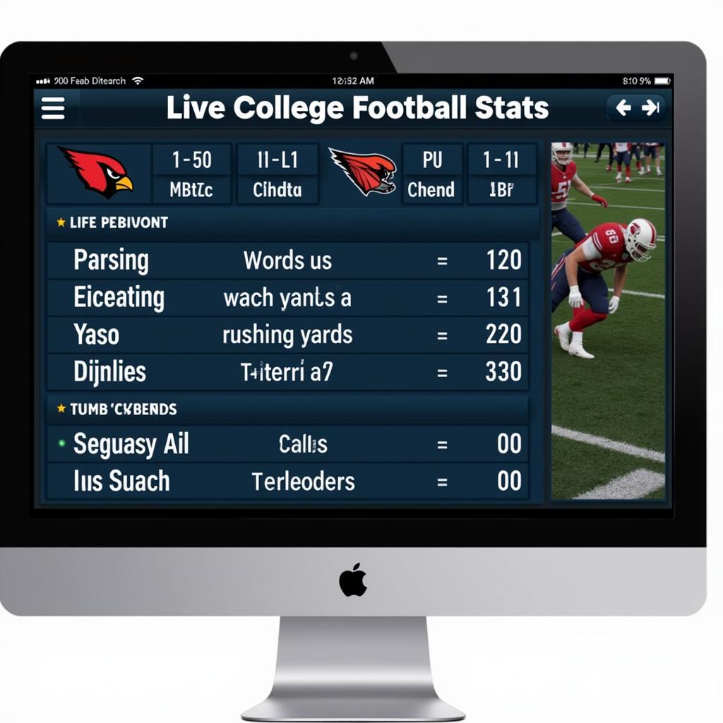 Live Stats in College Football