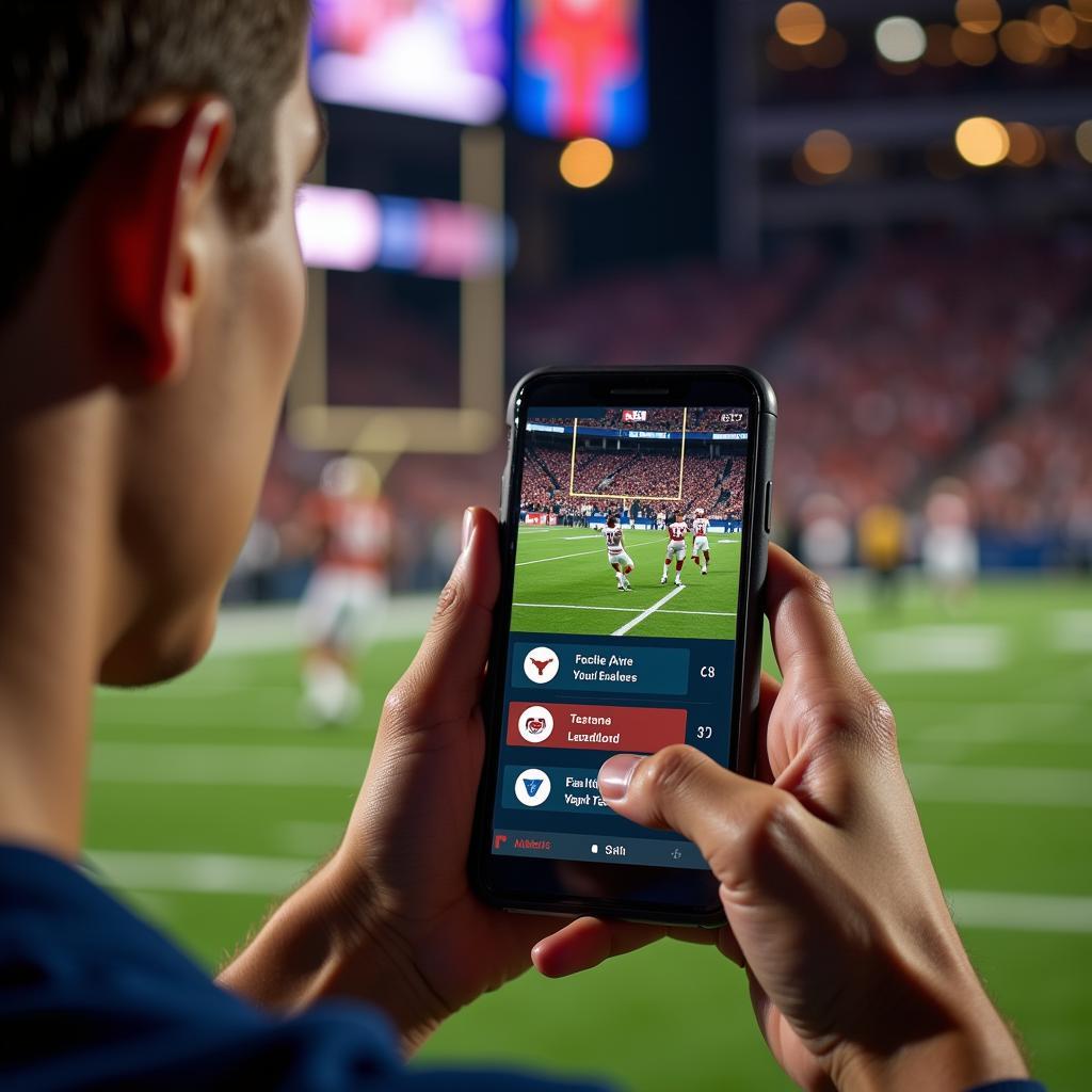 Live Texas Football Scores on Smartphone