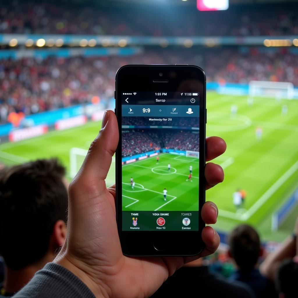 Real-time football updates on mobile phone