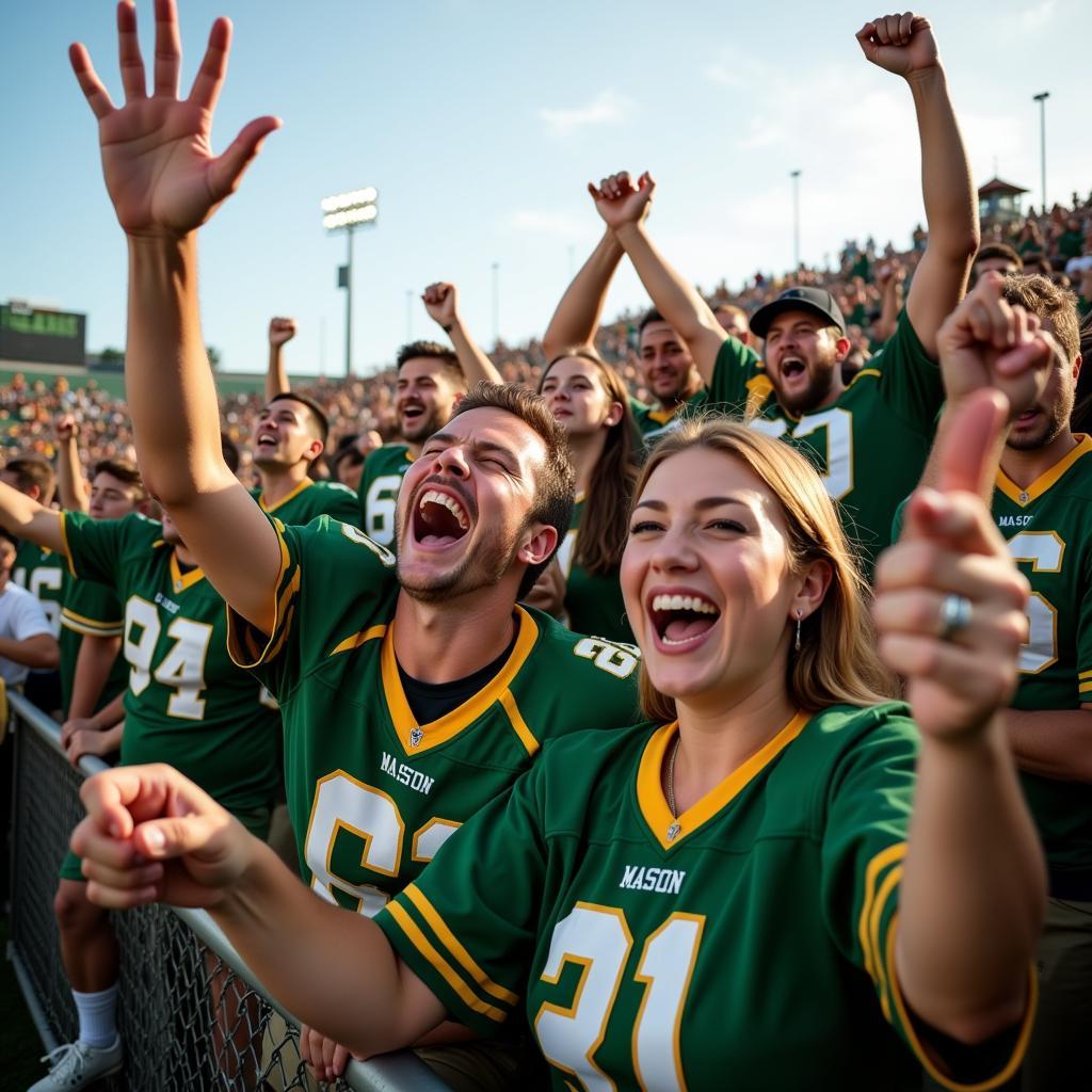 Mason Football Fans Celebrating a Touchdown