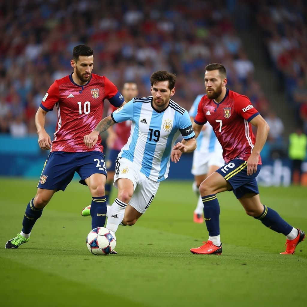 Messi Dribbling Past Croatian Defense