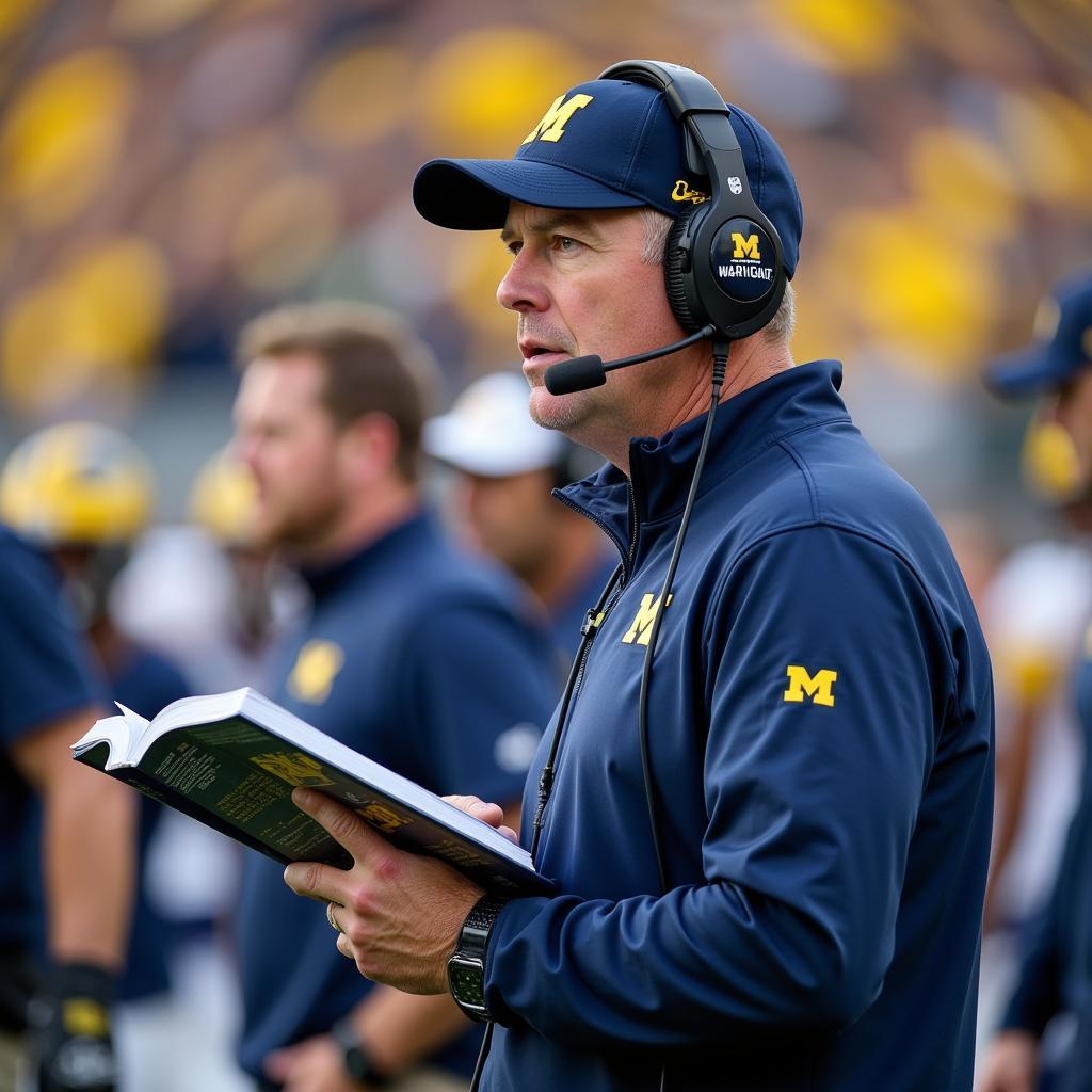 Michigan Football Coach on the Sidelines