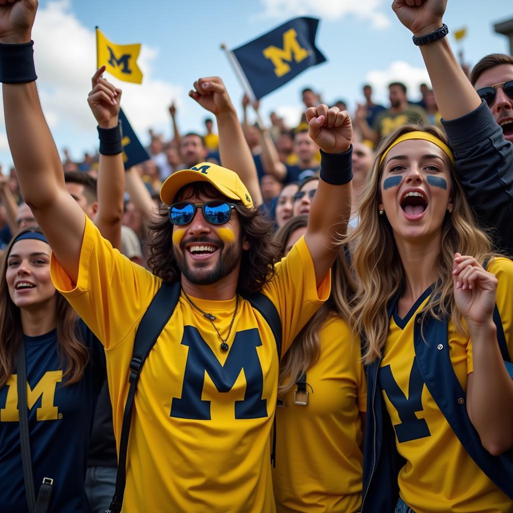 Michigan Football Fans Celebrating