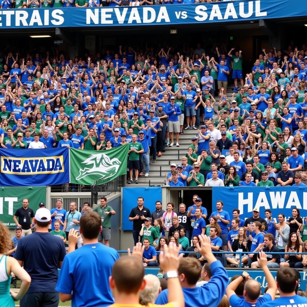 Nevada and Hawaii Fans Cheering