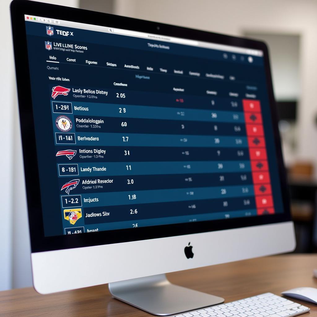 Viewing NFL Live Scores on a Website