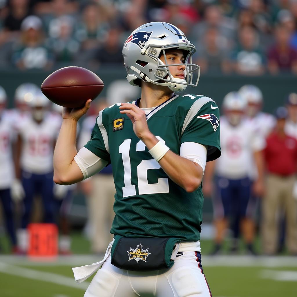 NFL Preseason Rookie Quarterback in Action